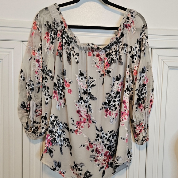 White House Black Market Tops - White House Black Market Pink Relaxed Smocked Blouse
